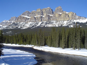 The Bow River flows through Banff National Park