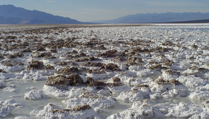 Unusual salt flats of Badwater Basin