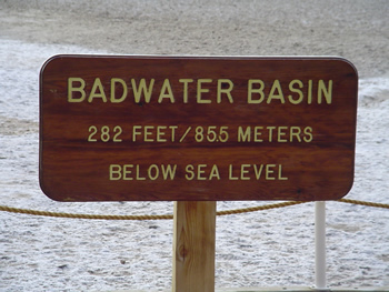 Badwater Basin Sign